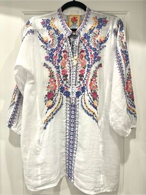 Johnny Was Henley Tunic - Bahari NWT